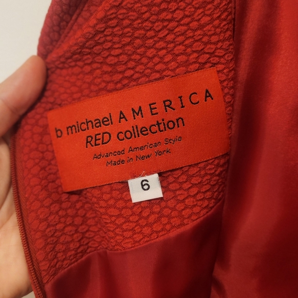 Red cocktail dress. B Michael America Red Collection. Size 6. - Picture 4 of 5